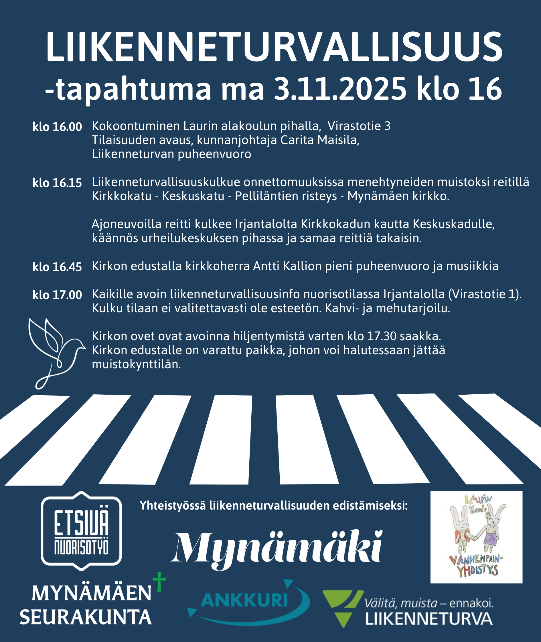 Liikenneturvallisuus -tapahtuman mainos ja aikataulu